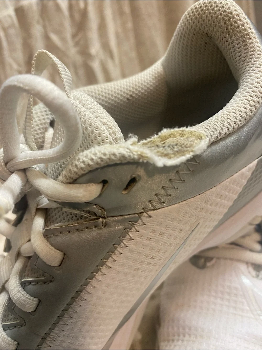 Nike White and Gray Low-Top Athletic Sneakers